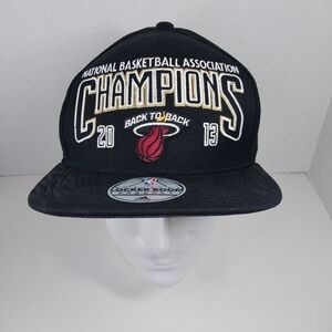 Adidas Miami Heat Official 2013 NBA Champions Snapback Adjustable Hat Black